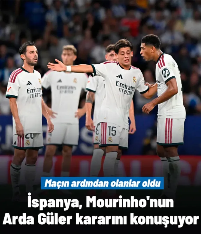 İspanya, Mourinho'nun Arda Güler kararını konuşuyor! Maçın ardından olanlar oldu