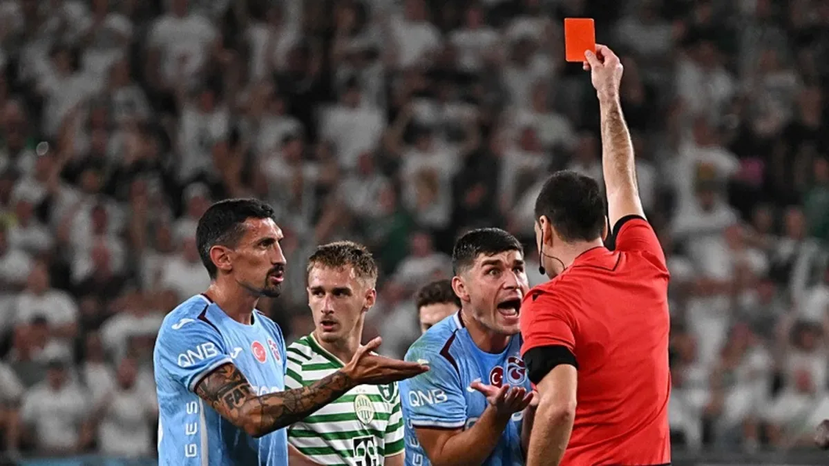 Trabzonspor, Ferencvaros karşısında 9 kişi kaldı!