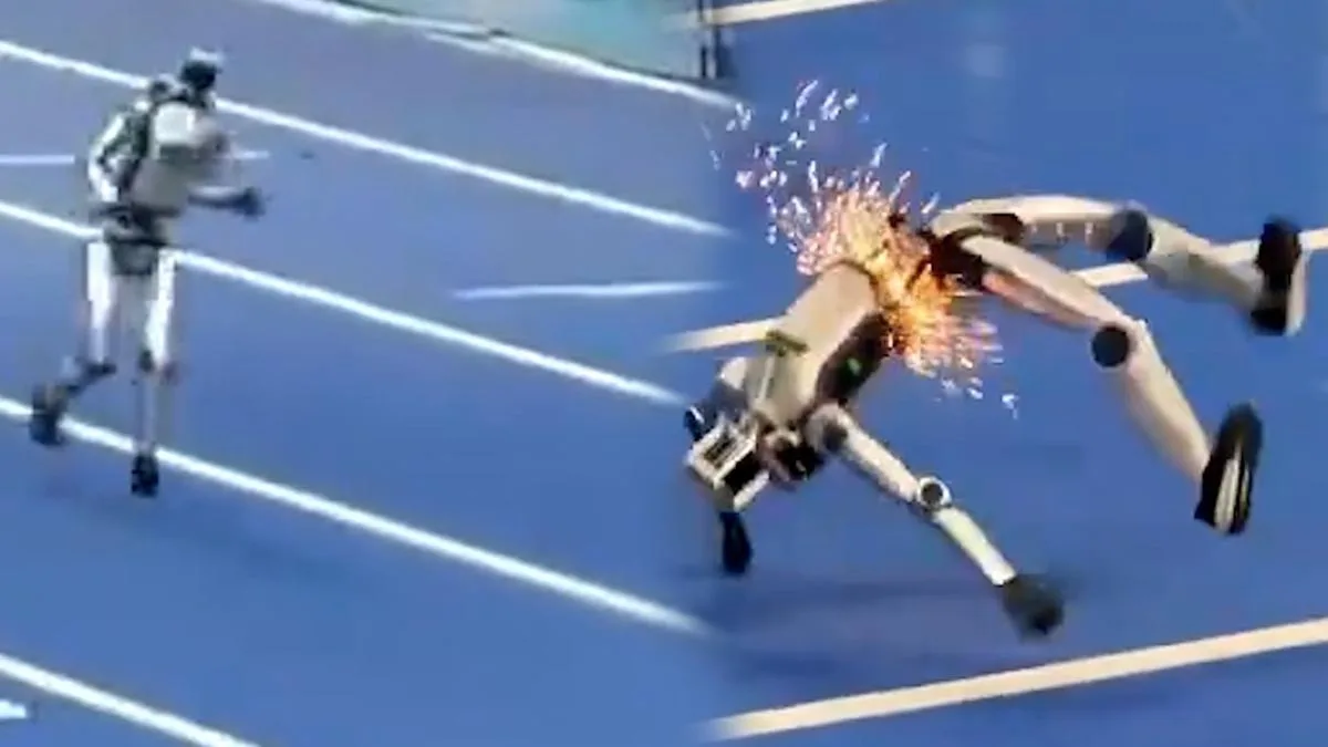 Usain Bolt'u bile geçen robot atletin sonu hüsranla bitti Dünya bu görüntüleri konuşuyor