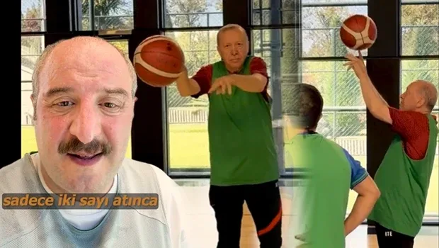 Cumhurbaşkanı Recep Tayyip Erdoğan yine parkelere indi, basketbol oynadı! Varank: 'Sen git video çek dediler'
