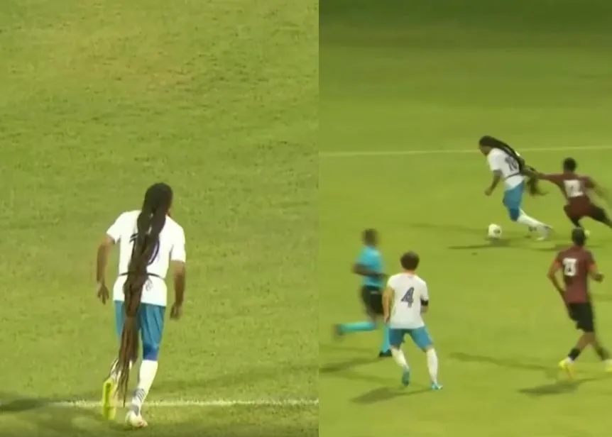 Yıldız futbolcunun saçı yüzünden iki oyuncu kırmızı kart gördü