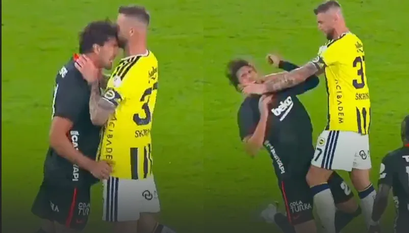Derbide ortalık karıştı! Maçı bırakıp birbirlerine girdiler