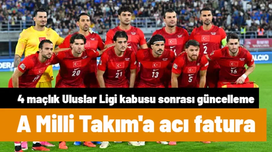 4 maçlık Uluslar Ligi kabusu sonrası A Milli Takım'a acı fatura
