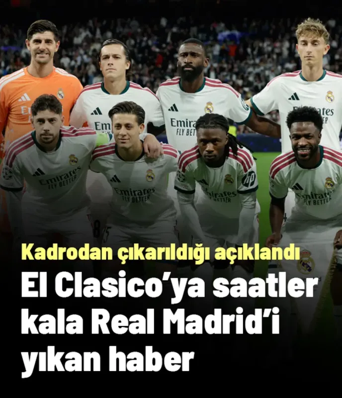 El Clasico'ya saatler kala Real Madrid'i yıkan haber! Kadrodan çıkarıldığı resmen açıklandı